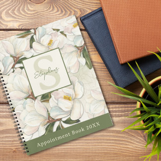 Cahier à monogramme floral Magnolia