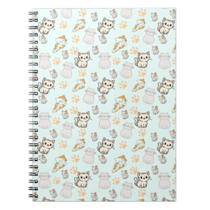 Cahier à motif adorables chatons et pattes Kawaii