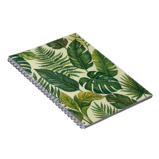 Cahier à motif botanique de feuilles de palmier ve