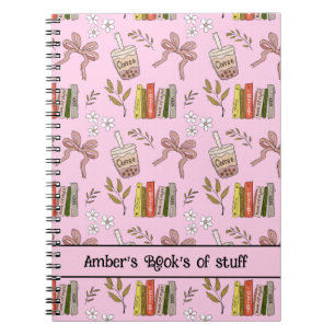 Cahier à motif Café et Livres Lecteur Cozy