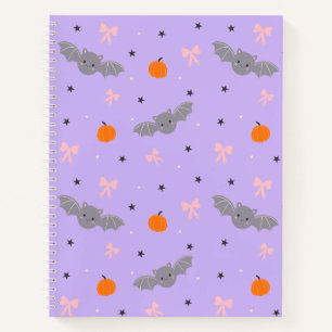 Cahier à motif de chauve-souris Halloween violet m