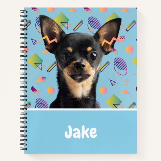 Cahier à motif de chiot mignon personnalisé (Devant)