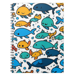 Cahier à motif de poissons colorés mignons