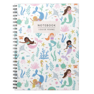 Cahier à motif de sirène fantaisiste et d'amis de 