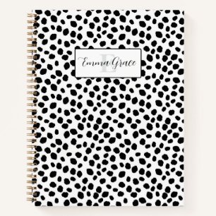 Cahier à motif de taches de dalmatien noir et blan