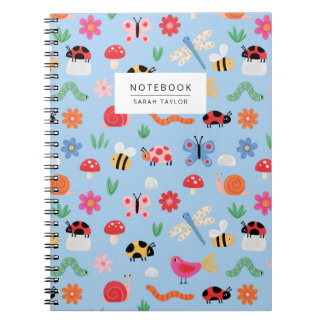 Cahier à motif d'insectes colorés