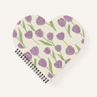 Cahier à motif floral Tulipe Violette - Journal mi