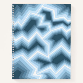 Cahier à motif géométrique bleu