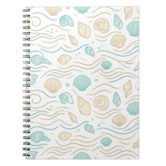 Cahier à motif pastel de coquillages côtiers éléga