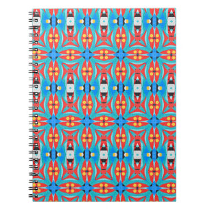 Cahier à motif tribal africain rouge et bleu