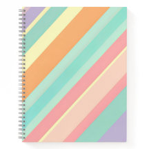 Cahier à rayures pastel