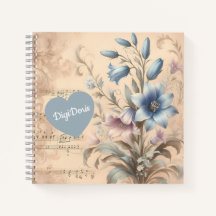 Cahier à reliure cartonnée Bluebell Texte personna