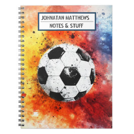 Cahier à reliure spirale avec photo de football po