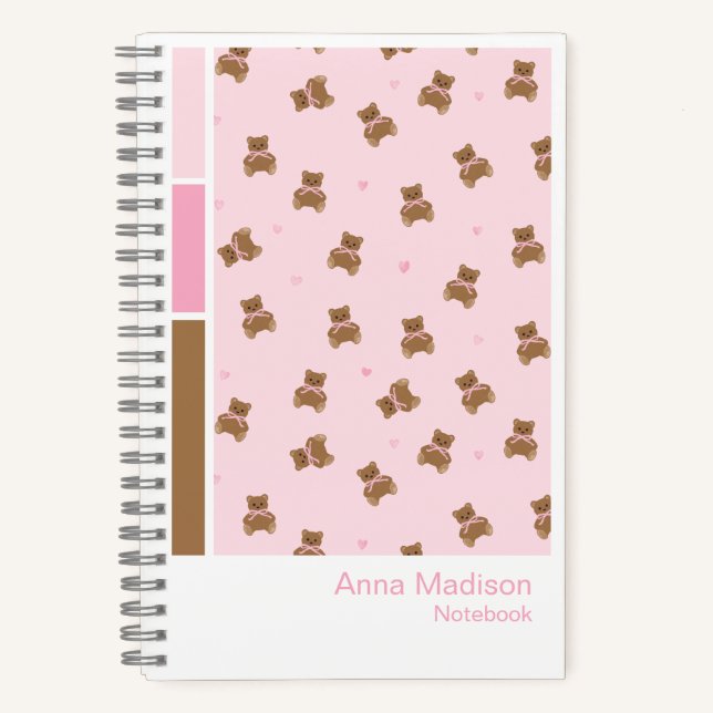 Cahier à reliure spirale Coquette Teddy Bears Vert (Recto)
