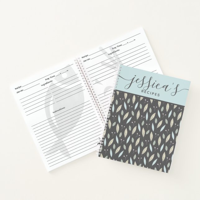 Cahier à reliure spirale de recette personnalisé (Intérieur)