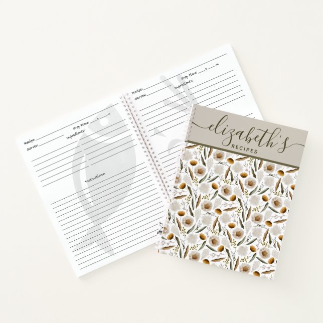 Cahier à reliure spirale de recettes personnalisée (Intérieur)