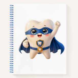 Cahier à reliure spirale dent Super-héros mignon p