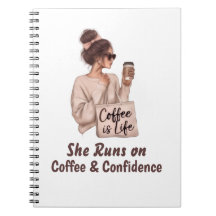 Cahier à reliure spirale 'Elle tourne au café Conf