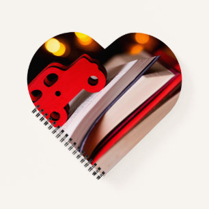 Cahier à reliure spirale en forme de cœur
