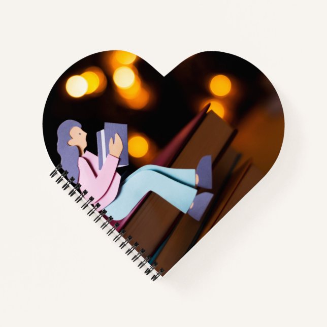 Cahier à reliure spirale en forme de cœur (Devant)