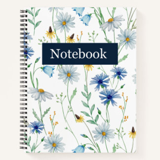 Cahier à reliure spirale Fleur Bleue Sauvage 🌸