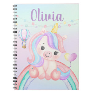 Cahier à reliure spirale Licorne – Dessin pastel f