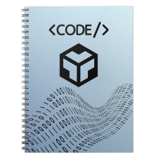 Cahier à reliure spirale logique binaire – Design 