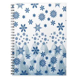 Cahier à reliure spirale Noël flocon de neige