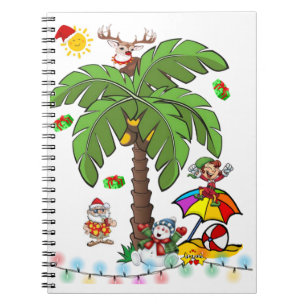 Cahier à reliure spirale Noël Père Noël sur la pla