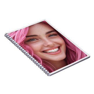 Cahier à reliure spirale Portrait de femme sourian