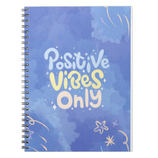Cahier à reliure spirale « Positive Vibes Only » 