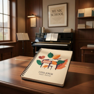 Cahier à reliure spirale pour cours de piano perso