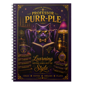 Cahier à reliure spirale Professor Purr-Ple™