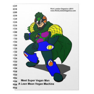 Cahier à reliure spirale Super Vegan Man (notre ma