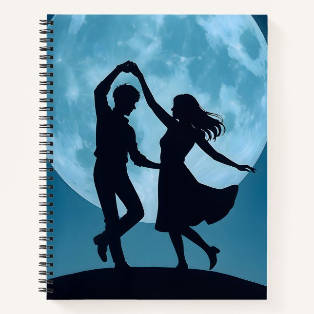 Cahier à reliure spirale Thème Lune (Devant)