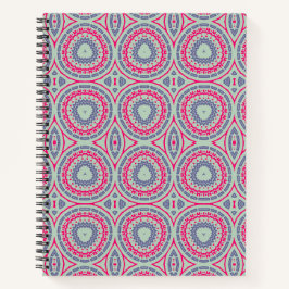 Cahier à spirale à motif circulaire rose