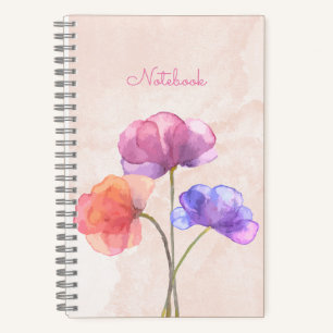 Cahier à spirale aquarelle rose 14 x 21,5 cm