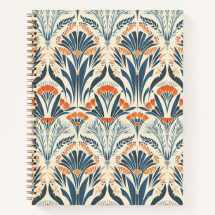 Cahier à spirale Art Déco inspiré de l'art floral
