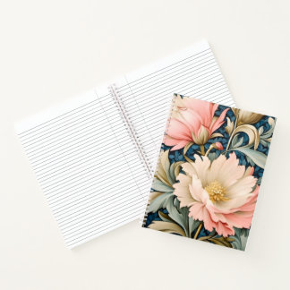 Cahier à spirale - Art nouveau floral rose