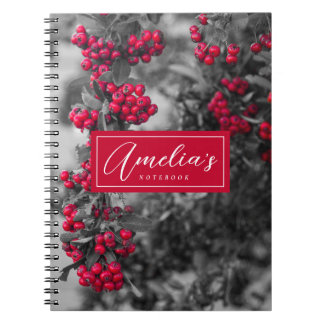 Cahier à spirale aux baies de pyracantha