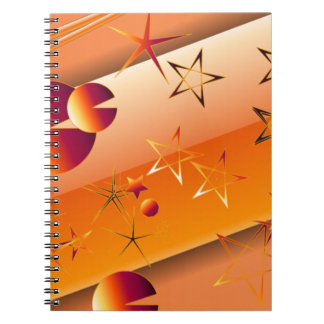 Cahier à spirale avec motif abstrait orange
