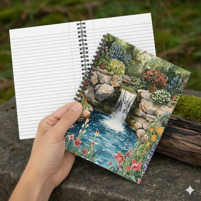 Cahier à spirale Cascade de Jardin Tranquille (Créateur téléchargé)