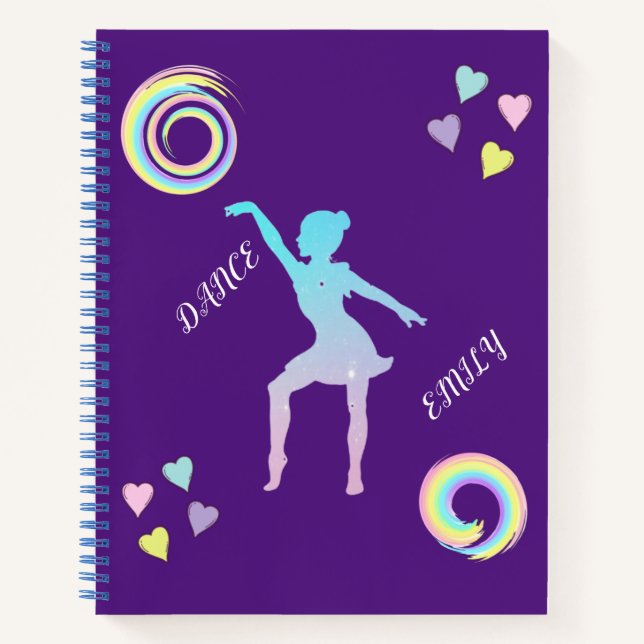 Cahier à spirale danse avec des cœurs et des volut (Devant)