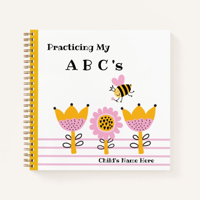 Cahier à spirale de l'abeille occupée A B C (Devant)