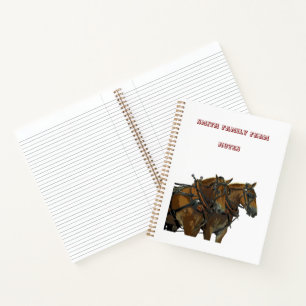 Cahier à spirale de l'attelage de chevaux de trait