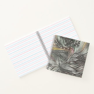 Cahier à spirale en métal argenté de luxe