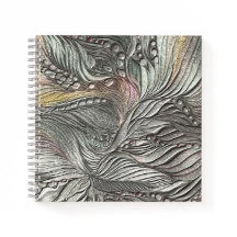 Cahier à spirale en métal argenté de luxe