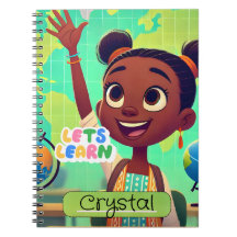 Cahier à spirale esthétique de jolie fille noire p