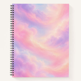 Cahier à spirale esthétique Nuages Pastel Rêveur