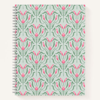 Cahier à spirale Fleur rose fluide